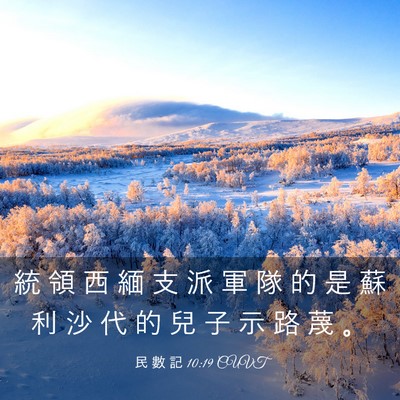 Picture 03 - 民 數 記 10:19 CUVT - 統 領 西 緬 支 派 軍 隊 的 是 蘇 利 - Bible Verse Picture