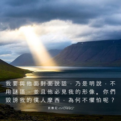 Picture 03 - 民 數 記 12:8 CUVT - 我 要 與 他 面 對 面 說 話 ， 乃 是 - Bible Verse Picture