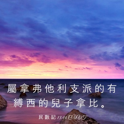 Picture 03 - 民 數 記 13:14 CUVT - 屬 拿 弗 他 利 支 派 的 有 縛 西 的 - Bible Verse Picture