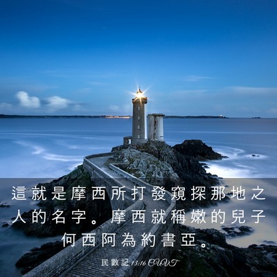 Picture 03 - 民 數 記 13:16 CUVT - 這 就 是 摩 西 所 打 發 窺 探 那 地 - Bible Verse Picture