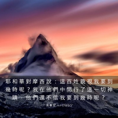 Picture 03 - 民 數 記 14:11 CUVT - 耶 和 華 對 摩 西 說 ： 這 百 姓 藐 - Bible Verse Picture