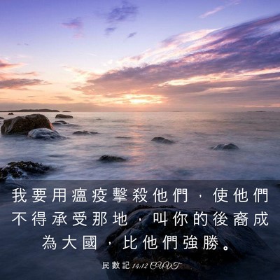 Picture 03 - 民 數 記 14:12 CUVT - 我 要 用 瘟 疫 擊 殺 他 們 ， 使 他 - Bible Verse Picture