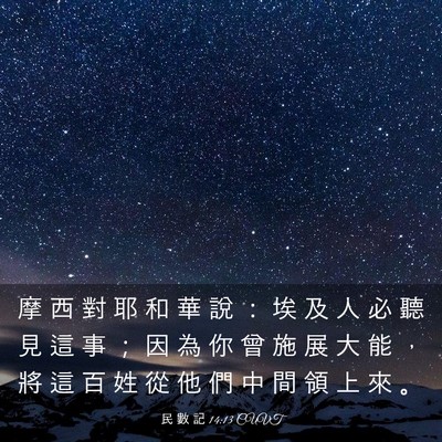 Picture 03 - 民 數 記 14:13 CUVT - 摩 西 對 耶 和 華 說 ： 埃 及 人 必 - Bible Verse Picture
