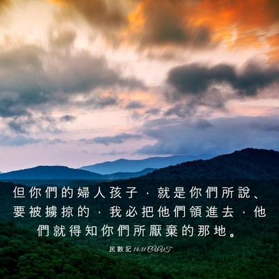 Picture 03 - 民 數 記 14:31 CUVT - 但 你 們 的 婦 人 孩 子 ， 就 是 你 - Bible Verse Picture