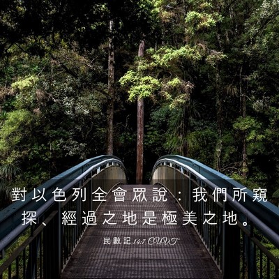 Picture 03 - 民 數 記 14:7 CUVT - 對 以 色 列 全 會 眾 說 ： 我 們 所 - Bible Verse Picture