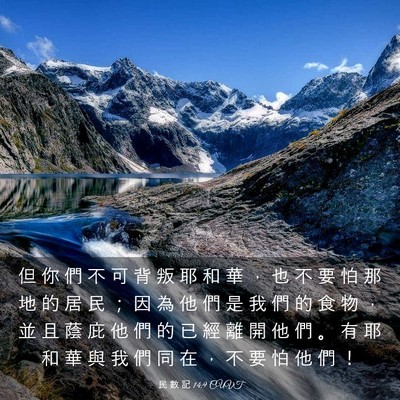 Picture 03 - 民 數 記 14:9 CUVT - 但 你 們 不 可 背 叛 耶 和 華 ， 也 - Bible Verse Picture