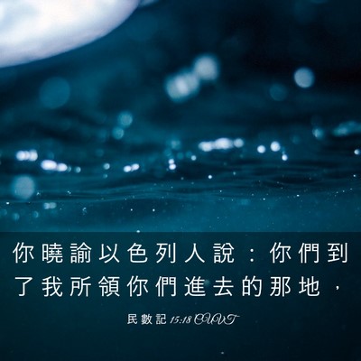 Picture 03 - 民 數 記 15:18 CUVT - 你 曉 諭 以 色 列 人 說 ： 你 們 到 - Bible Verse Picture