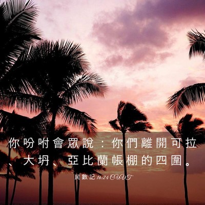 Picture 03 - 民 數 記 16:24 CUVT - 你 吩 咐 會 眾 說 ： 你 們 離 開 可 - Bible Verse Picture
