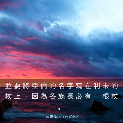 Picture 03 - 民 數 記 17:3 CUVT - 並 要 將 亞 倫 的 名 字 寫 在 利 未 - Bible Verse Picture