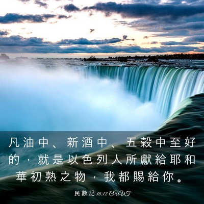 Picture 03 - 民 數 記 18:12 CUVT - 凡 油 中 、 新 酒 中 、 五 穀 中 至 - Bible Verse Picture