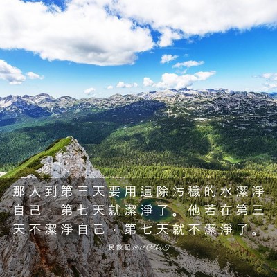 Picture 03 - 民 數 記 19:12 CUVT - 那 人 到 第 三 天 要 用 這 除 污 穢 - Bible Verse Picture