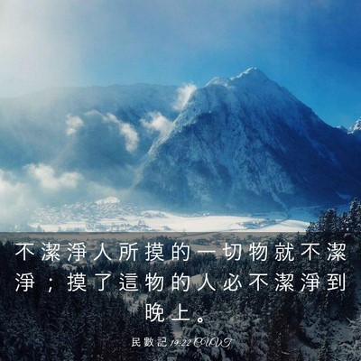 Picture 03 - 民 數 記 19:22 CUVT - 不 潔 淨 人 所 摸 的 一 切 物 就 不 - Bible Verse Picture