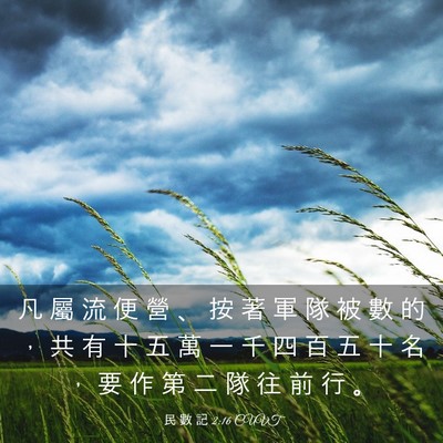 Picture 03 - 民 數 記 2:16 CUVT - 凡 屬 流 便 營 、 按 著 軍 隊 被 數 - Bible Verse Picture