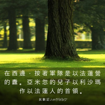 Picture 03 - 民 數 記 2:18 CUVT - 在 西 邊 ， 按 著 軍 隊 是 以 法 蓮 - Bible Verse Picture