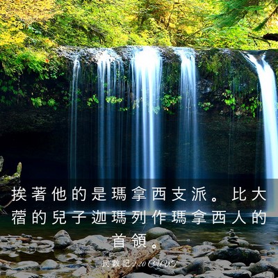 Picture 03 - 民 數 記 2:20 CUVT - 挨 著 他 的 是 瑪 拿 西 支 派 。 比 - Bible Verse Picture