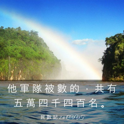 Picture 03 - 民 數 記 2:6 CUVT - 他 軍 隊 被 數 的 ， 共 有 五 萬 四 - Bible Verse Picture