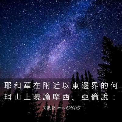Picture 03 - 民 數 記 20:23 CUVT - 耶 和 華 在 附 近 以 東 邊 界 的 何 - Bible Verse Picture
