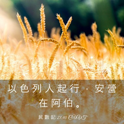 Picture 03 - 民 數 記 21:10 CUVT - 以 色 列 人 起 行 ， 安 營 在 阿 伯 - Bible Verse Picture