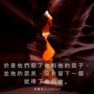 Picture 03 - 民 數 記 21:35 CUVT - 於 是 他 們 殺 了 他 和 他 的 眾 子 - Bible Verse Picture