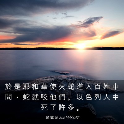 Picture 03 - 民 數 記 21:6 CUVT - 於 是 耶 和 華 使 火 蛇 進 入 百 姓 - Bible Verse Picture
