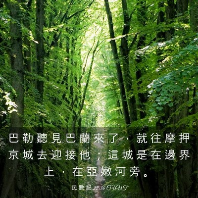 Picture 03 - 民 數 記 22:36 CUVT - 巴 勒 聽 見 巴 蘭 來 了 ， 就 往 摩 - Bible Verse Picture