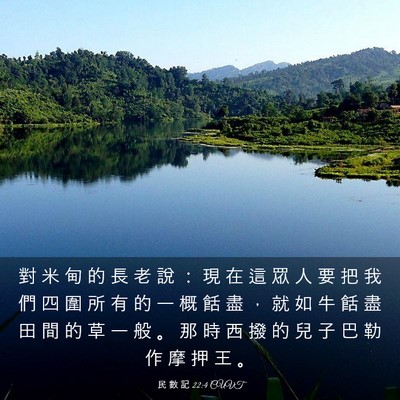 Picture 03 - 民 數 記 22:4 CUVT - 對 米 甸 的 長 老 說 ： 現 在 這 眾 - Bible Verse Picture