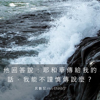 Picture 03 - 民 數 記 23:12 CUVT - 他 回 答 說 ： 耶 和 華 傳 給 我 的 - Bible Verse Picture