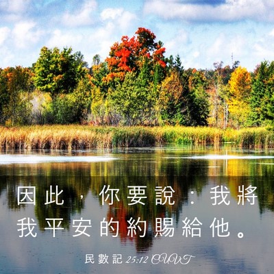 Picture 03 - 民 數 記 25:12 CUVT - 因 此 ， 你 要 說 ： 我 將 我 平 安 - Bible Verse Picture