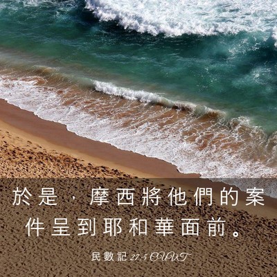 Picture 03 - 民 數 記 27:5 CUVT - 於 是 ， 摩 西 將 他 們 的 案 件 呈 - Bible Verse Picture