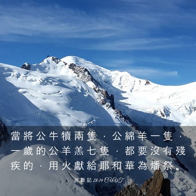 Picture 03 - 民 數 記 28:19 CUVT - 當 將 公 牛 犢 兩 隻 ， 公 綿 羊 一 - Bible Verse Picture