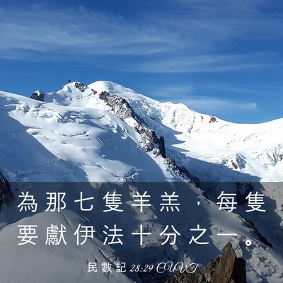 Picture 03 - 民 數 記 28:29 CUVT - 為 那 七 隻 羊 羔 ， 每 隻 要 獻 伊 - Bible Verse Picture