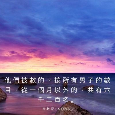 Picture 03 - 民 數 記 3:34 CUVT - 他 們 被 數 的 ， 按 所 有 男 子 的 - Bible Verse Picture