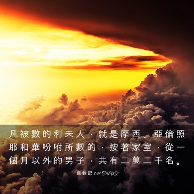 Picture 03 - 民 數 記 3:39 CUVT - 凡 被 數 的 利 未 人 ， 就 是 摩 西 - Bible Verse Picture