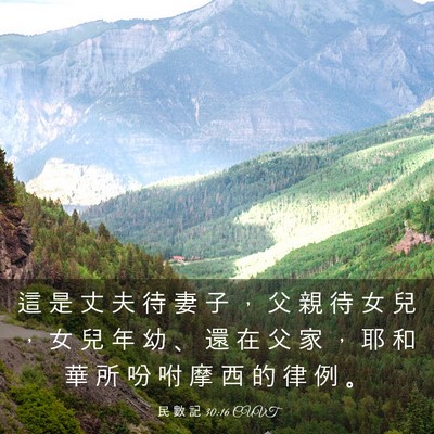 Picture 03 - 民 數 記 30:16 CUVT - 這 是 丈 夫 待 妻 子 ， 父 親 待 女 - Bible Verse Picture