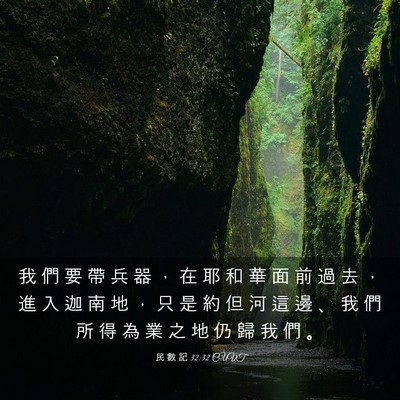 Picture 03 - 民 數 記 32:32 CUVT - 我 們 要 帶 兵 器 ， 在 耶 和 華 面 - Bible Verse Picture
