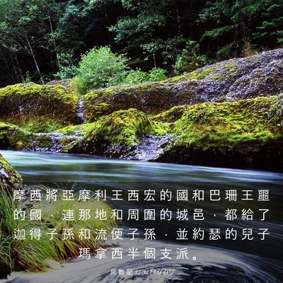 Picture 03 - 民 數 記 32:33 CUVT - 摩 西 將 亞 摩 利 王 西 宏 的 國 和 - Bible Verse Picture