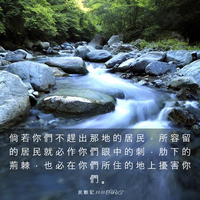 Picture 03 - 民 數 記 33:55 CUVT - 倘 若 你 們 不 趕 出 那 地 的 居 民 - Bible Verse Picture