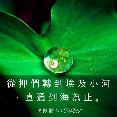 Picture 03 - 民 數 記 34:5 CUVT - 從 押 們 轉 到 埃 及 小 河 ， 直 通 - Bible Verse Picture