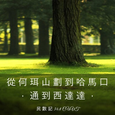 Picture 03 - 民 數 記 34:8 CUVT - 從 何 珥 山 劃 到 哈 馬 口 ， 通 到 - Bible Verse Picture