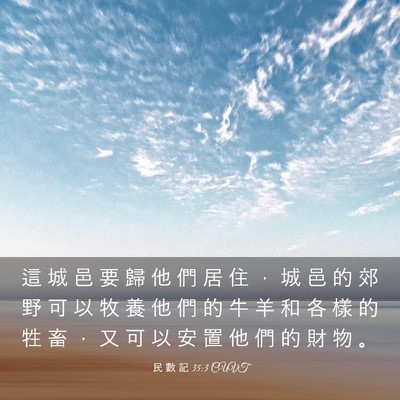 Picture 03 - 民 數 記 35:3 CUVT - 這 城 邑 要 歸 他 們 居 住 ， 城 邑 - Bible Verse Picture