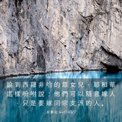 Picture 03 - 民 數 記 36:6 CUVT - 論 到 西 羅 非 哈 的 眾 女 兒 ， 耶 - Bible Verse Picture
