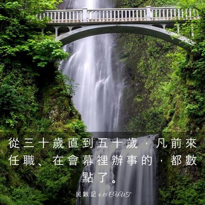 Picture 03 - 民 數 記 4:35 CUVT - 從 三 十 歲 直 到 五 十 歲 ， 凡 前 - Bible Verse Picture
