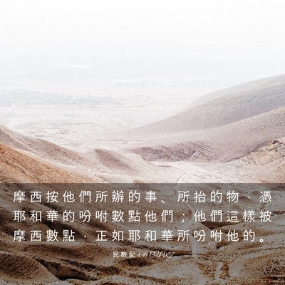 Picture 03 - 民 數 記 4:49 CUVT - 摩 西 按 他 們 所 辦 的 事 、 所 抬 - Bible Verse Picture