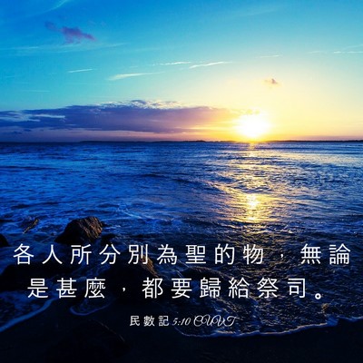 Picture 03 - 民 數 記 5:10 CUVT - 各 人 所 分 別 為 聖 的 物 ， 無 論 - Bible Verse Picture
