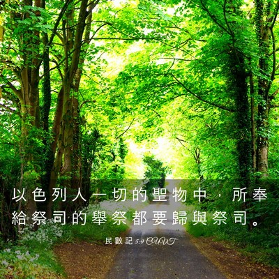 Picture 03 - 民 數 記 5:9 CUVT - 以 色 列 人 一 切 的 聖 物 中 ， 所 - Bible Verse Picture