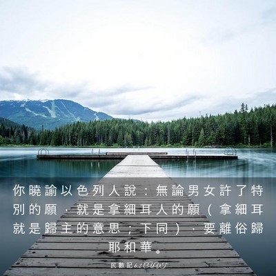 Picture 03 - 民 數 記 6:2 CUVT - 你 曉 諭 以 色 列 人 說 ： 無 論 男 - Bible Verse Picture