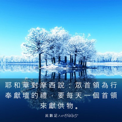 Picture 03 - 民 數 記 7:11 CUVT - 耶 和 華 對 摩 西 說 ： 眾 首 領 為 - Bible Verse Picture