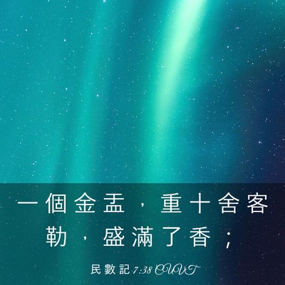 Picture 03 - 民 數 記 7:38 CUVT - 一 個 金 盂 ， 重 十 舍 客 勒 ， 盛 - Bible Verse Picture