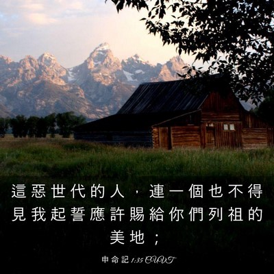Picture 03 - 申 命 記 1:35 CUVT - 這 惡 世 代 的 人 ， 連 一 個 也 不 - Bible Verse Picture