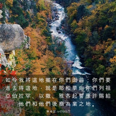 Picture 03 - 申 命 記 1:8 CUVT - 如 今 我 將 這 地 擺 在 你 們 面 前 - Bible Verse Picture
